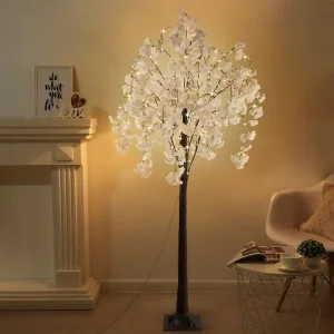 6ft Lighted Cherry Blossom Tree Floor Lamp