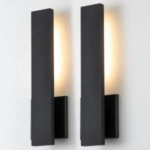 Cattleya 2-Pack Matte Black Aluminum LED Outdoor Wall Sconce