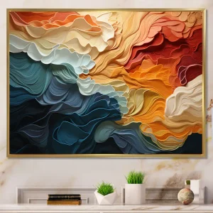 "Biomorphism Organic Forms V" Modern Framed Wall Art Living Room