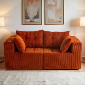 Modular Sectional Corduroy Sofa Couch Loveseat Boneless Cloud Couch