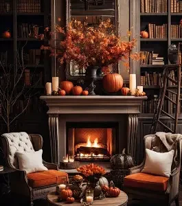 Autumn Hearth Accent chair set with pillows