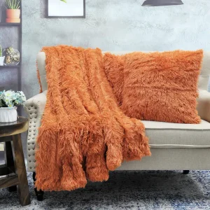 Halsted Shaggy FauxFur 3-piece Throw and Pillow Shell Set