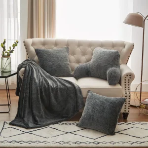 Serena Tip Dye Light 4-piece FauxFur Throw Pillow Set